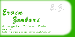 ervin zambori business card
